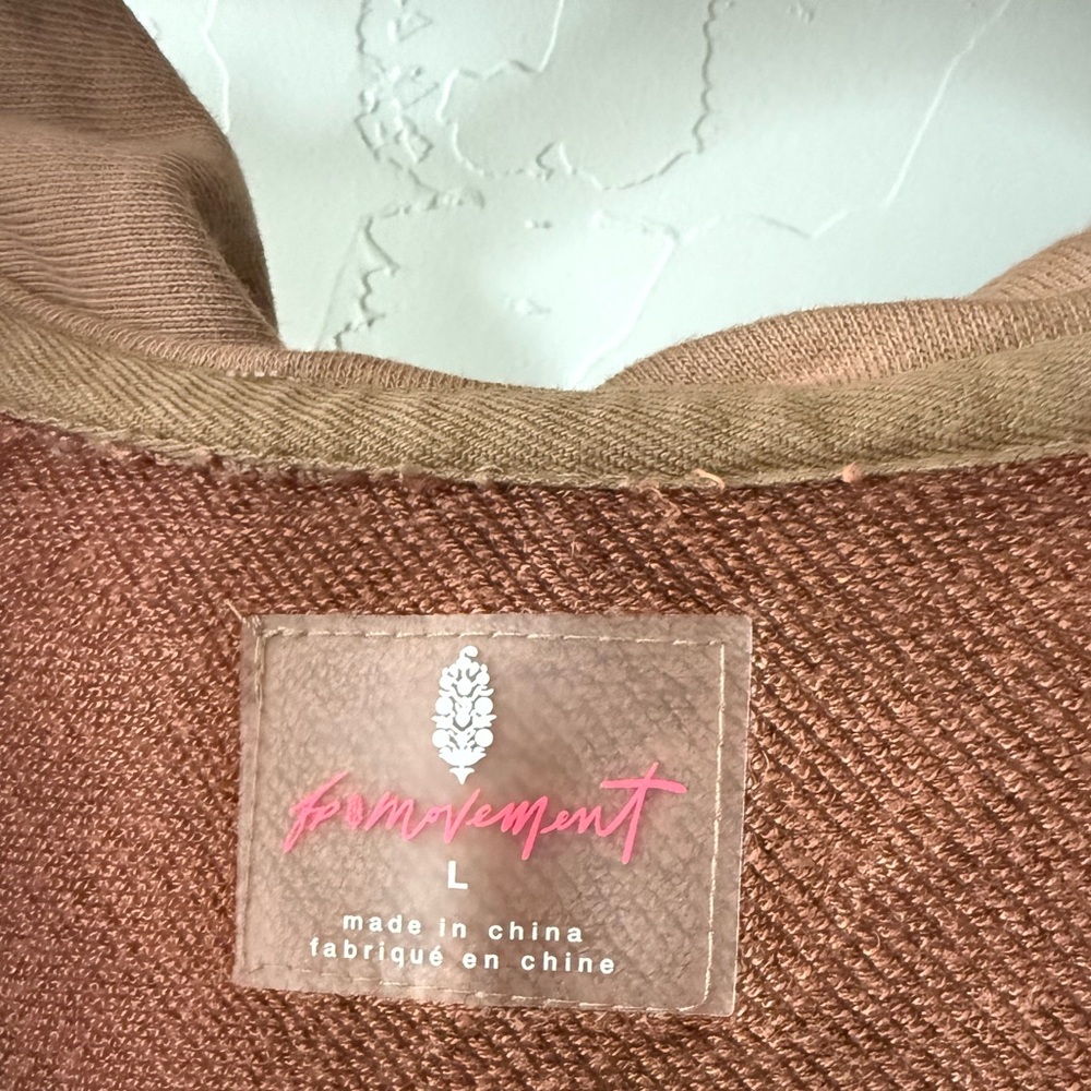 Free People Tan Hoodie with Graphic Detail - Picture 12 of 14